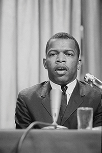 young John Lewis speaking to crowd young John Lewis speaking to crowd