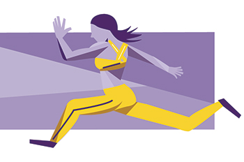 graphic of a runner in yellow athletic gear