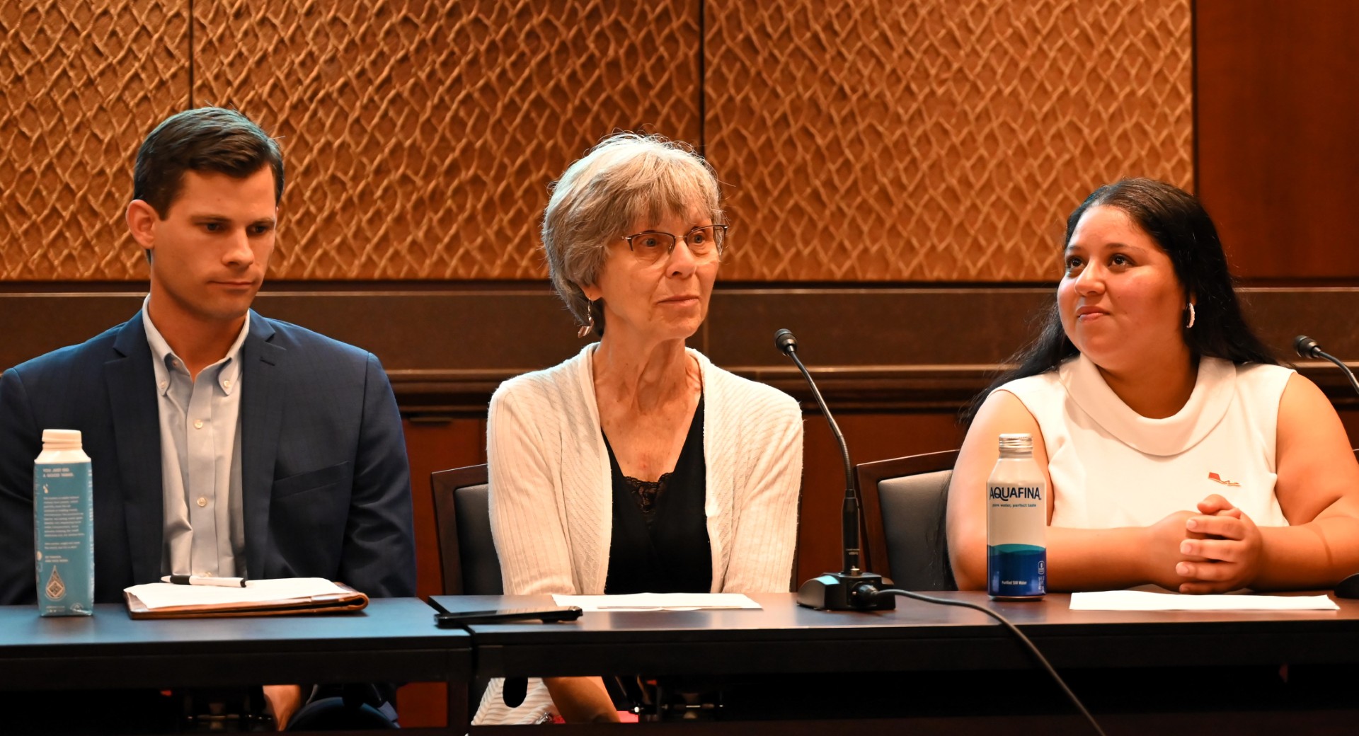 Gail L. Martin, LCSW-C, (pictured center) and Sebastian Prandoni, MSW (pictured left). Also providing testimony was Graciela Chavez (pictured right)